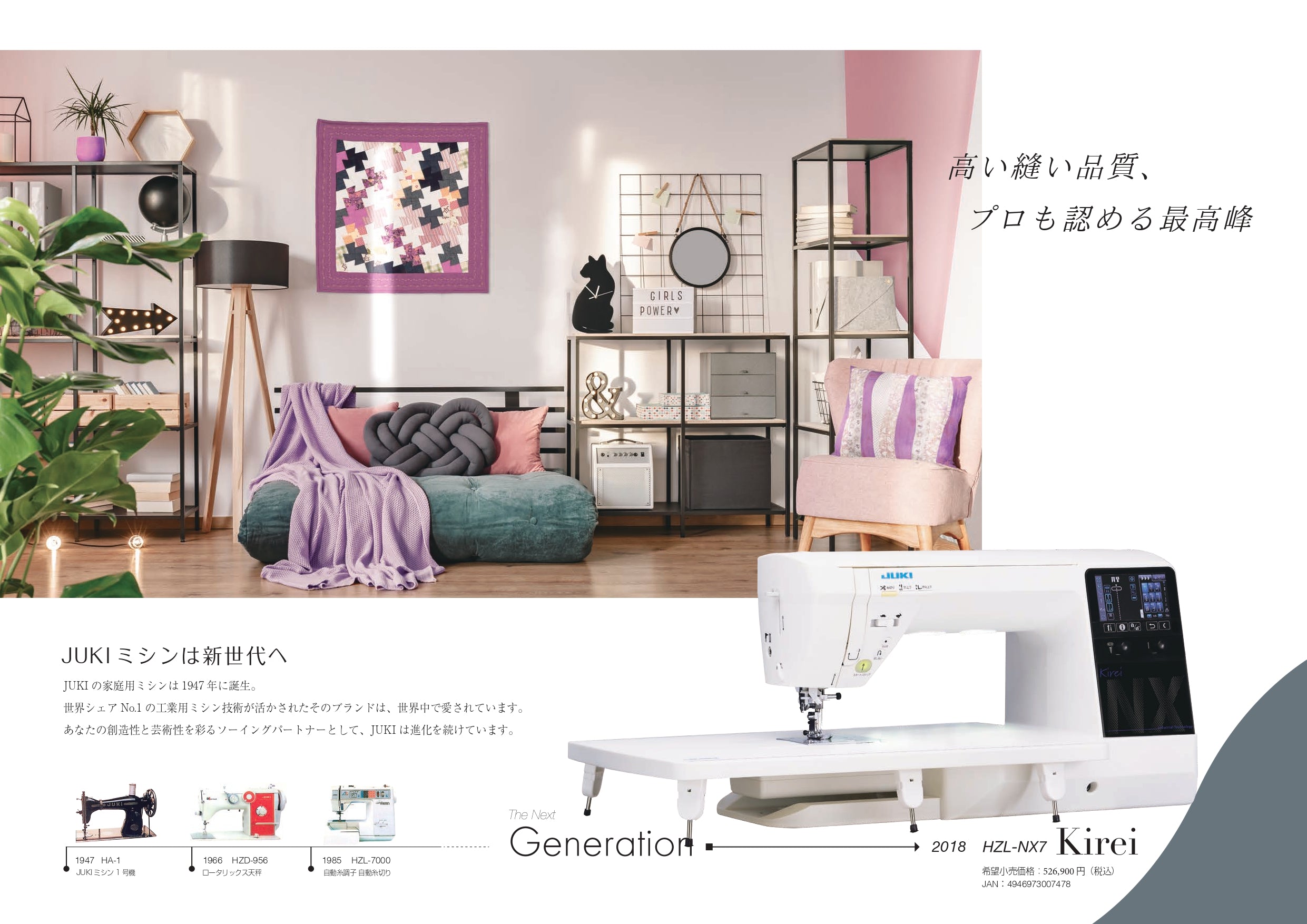 JUKI ジューキ コンピューターミシン Kirei HZL-NX7