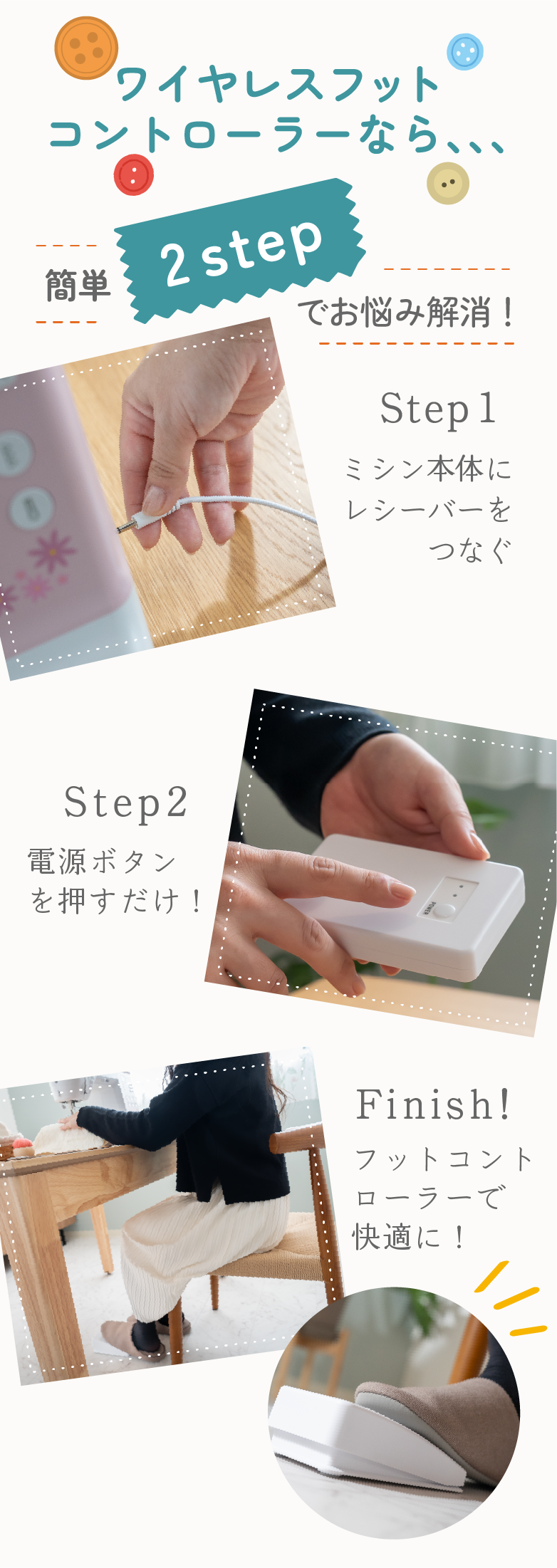簡単2ステップでの設置方法